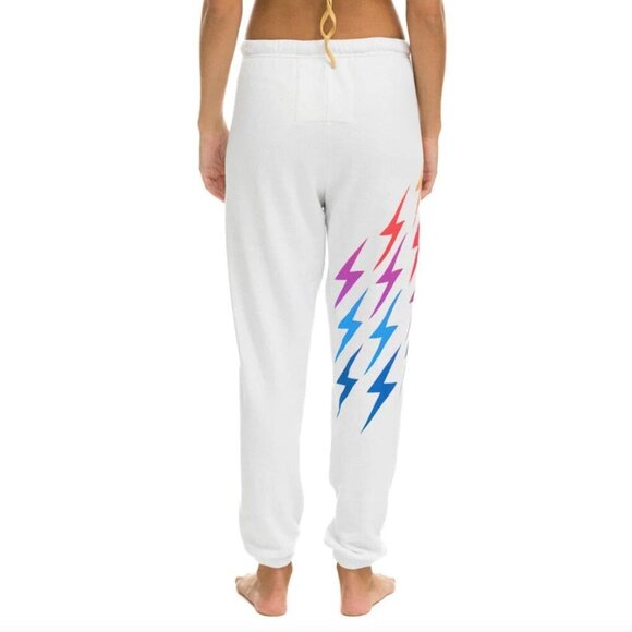 Aviator Nation | Bolt Gradient Sweatpants White Rainbow Jogger Pants Size XS - Picture 16 of 16